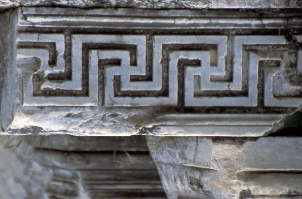Turkey, Ephesus Greek Key marble carvings